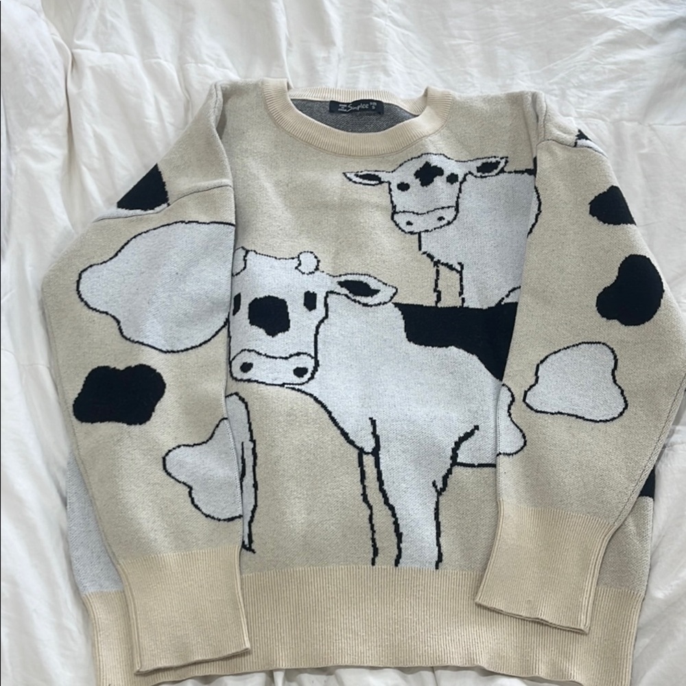 Cow Print Sweater